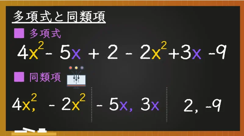 多項式と同類項