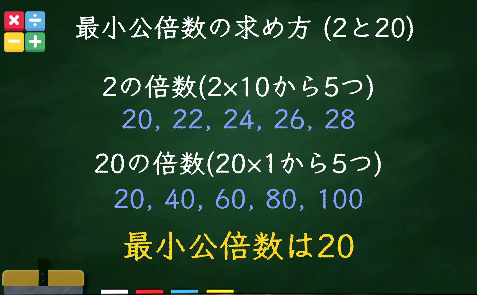 Least Common Multiple And Common Multiple Of 2 And 20 How To Find And 