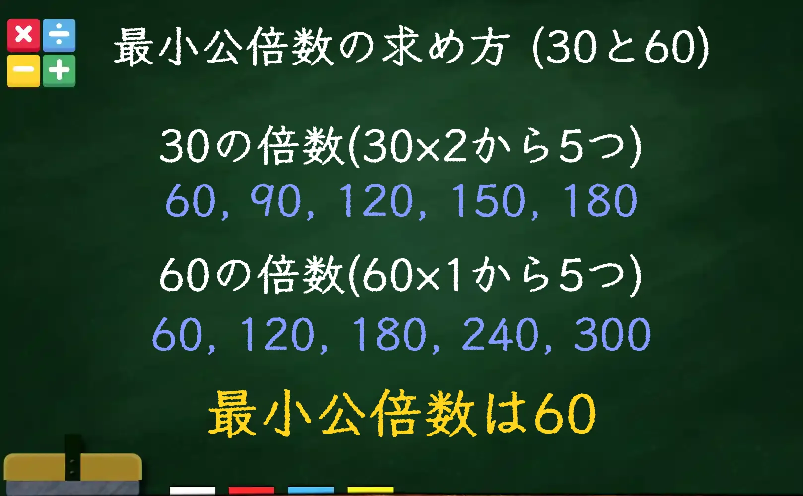 30と60の最小公倍数の求め方と最小公倍数とは何かの解説 トムラボ