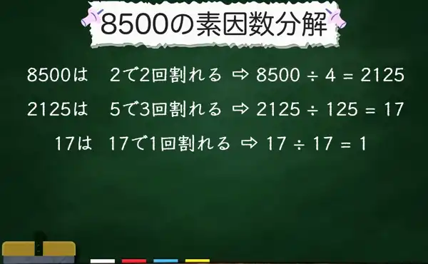 8500の素因数分解