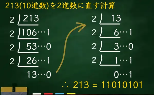 213を2進数に変換