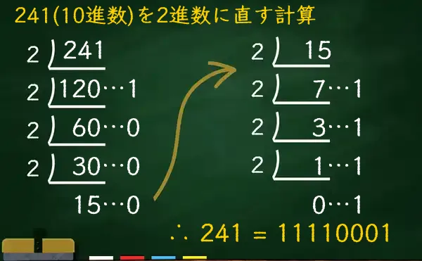 241を2進数に変換