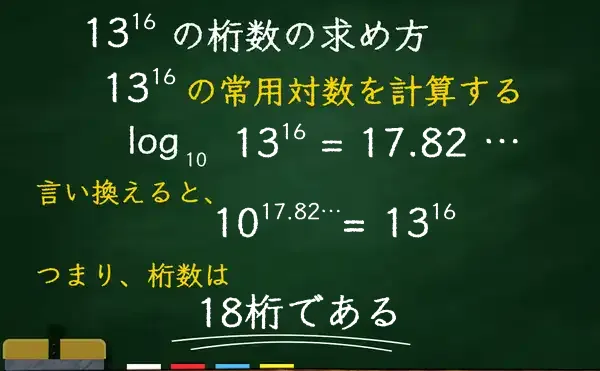 13の16乗の桁数