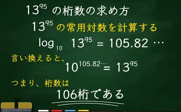 13の95乗の桁数