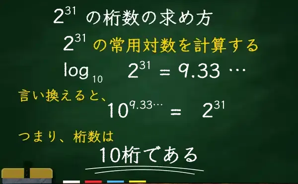 2の31乗の桁数