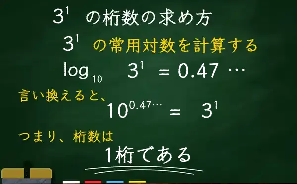 3の1乗の桁数