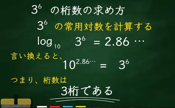 3の6乗の桁数