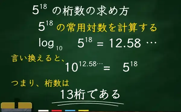 5の18乗の桁数