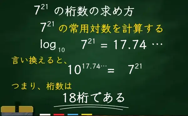 7の21乗の桁数